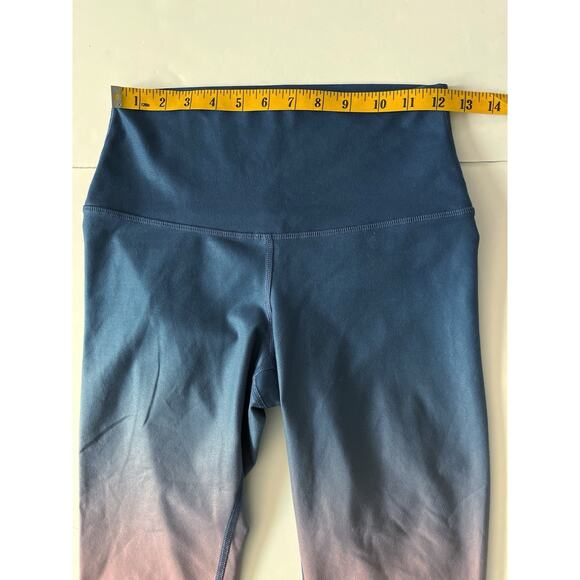 alo Yoga Leggings Women S Blue Pink Ombre Air Brushed Cropped High Waist Sport - Picture 5 of 13